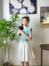 班尼路童裝女童裙子夏季兒童半身裙2025年新款洋氣學院風短裙JK百褶裙 淺紫 BNL圓圈貓咪紫QS 140 曬單實拍圖
