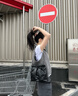 CHARLES&KEITH鏈條單肩腋下托特包流浪包包女包女友生日七夕禮物CK2-20671559 Noir黑色 M 曬單實(shí)拍圖