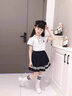 G.DUCKKIDS女童夏裝套裝2024新款洋氣兒童衣服女孩夏季百褶裙學(xué)院風(fēng)衣服兩件 白色一套 130 建議120-130cm7-8歲 曬單實拍圖