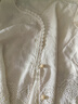 香影法式刺繡鏤空襯衫女2025夏新款白色v領(lǐng)時尚花邊短袖上衣襯衣 米白 L 165/88A/110-125斤 曬單實拍圖