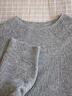 羅蒙（ROMON）重工雕花秋冬新款半高領(lǐng)打底衫女寬松內(nèi)搭中領(lǐng)毛衣打底洋氣針織衫 灰色 M 曬單實拍圖
