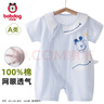 巴布豆嬰兒連體衣短袖夏季薄款寶寶衣服純棉外出服夏天網(wǎng)眼哈衣爬服 曬單實(shí)拍圖
