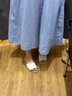 無印良品（MUJI）女式 涼感 寬擺裙 長半身裙女裙子25年夏季 女裝涼感物語BE1VTC5S 薩克森藍條紋 L （165/70A） 曬單實拍圖