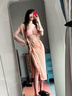 OMOM泳衣女純欲比基尼長(cháng)袖罩衫海邊拍照好看溫泉度假四件套粉紅色S 曬單實(shí)拍圖