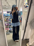 凱安尼（KAIANNI）韓系穿搭一整套裝復古v領(lǐng)麻花針織衫馬甲背心疊穿藍色格紋襯衫女 【單件】格紋襯衫 S 曬單實(shí)拍圖