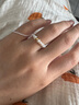 周六福黃18K金珍珠戒指女 ins風(fēng)彩金戒指 單顆金珠 七夕情人節生日禮物 曬單實(shí)拍圖