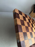 棋盤格實木菜板家用橡膠木烏檀木粘板案板面板抗菌防霉 38*26*2.5cm(9101)長方形 曬單實拍圖