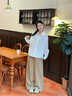 茵曼幸運(yùn)如意通勤府綢襯衫2025秋季女裝新款法式簡(jiǎn)約寬松長(zhǎng)袖襯衣 珍珠白 （領(lǐng)口有紐扣） S 曬單實(shí)拍圖
