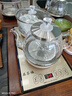 益茶福全自動(dòng)上水電熱水壺底部上水嵌入式茶臺(tái)功夫茶燒水壺飲水燒水一體機(jī)抽水玻璃煮茶壺保溫泡茶壺 SQ-008金色玻璃套裝 1L 曬單實(shí)拍圖