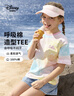 迪士尼（DISNEY）女童棉質(zhì)短袖T恤吸濕排汗六一兒童節(jié)半袖上衣25夏DB421BE21彩160 曬單實(shí)拍圖