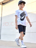 NIKE 耐克小童裝男童短袖套裝夏季兒童經(jīng)典款短T針織短褲2件套 曬單實(shí)拍圖