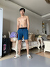 安踏游泳褲男士五分假兩件防尷尬專業(yè)訓(xùn)練大碼寬松速干泡溫泉泳褲套裝 青色【雙層泳褲】 XL 【175-180cm/70-80kg】 曬單實拍圖