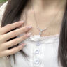 中國黃金純銀紫藤花開項鏈女百搭氣質高級感鎖骨鏈飾品生日禮物送女友老婆 （代寫賀卡）足銀*紫藤花項鏈+品牌禮盒 曬單實拍圖