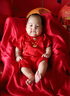 G.DUCKKIDS小黃鴨嬰兒衣服夏季中國(guó)風(fēng)新生兒連體衣男抓周女寶寶周天周歲禮服 紅色 66cm 尺碼建議0-3個(gè)月8-12斤 曬單實(shí)拍圖