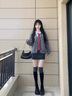 小野七天灰色西裝裙子短裙女2025夏季新款高級(jí)感小個(gè)子高腰a字半身裙子 灰色 M 曬單實(shí)拍圖