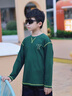 英氏（YEEHOO）男童T恤長(zhǎng)袖兒童衣服秋裝休閑運(yùn)動(dòng)透氣秋季打底衫衛(wèi)衣中大童裝新 趣味字母-崧騰綠 160 曬單實(shí)拍圖
