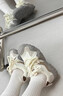爾山集 運(yùn)動鞋女登山鞋透氣網(wǎng)面厚底百搭小白鞋軟底輕便跑步休閑鞋 米白色 36碼【內(nèi)長230MM】 曬單實(shí)拍圖