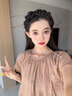 族瑪士純棉紗布短袖睡衣女2025新款夏季刺繡法式復古大碼全棉家居服套裝 S85236#短袖長(cháng)褲-燕麥拿鐵 M 【100-120斤穿】尺碼偏大 曬單實(shí)拍圖