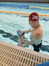 李寧（LI-NING） 兒童泳鏡男女童防水防霧高清游泳眼鏡泳帽套裝寶寶高清游泳裝備 【舒適印花】紫色 曬單實(shí)拍圖