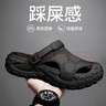 稻草人洞洞鞋男士釣魚(yú)涼鞋工裝戶(hù)外穿運(yùn)動(dòng)大碼防滑涉水沙灘拖鞋黑 42-43 曬單實(shí)拍圖