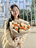 JAVC慵懶風(fēng)毛衣開(kāi)衫女春秋外搭長(zhǎng)袖麻花拉鏈白色軟糯寬松針織衫外套女 米色 M 建議 95-110斤 曬單實(shí)拍圖