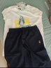 暇步士（Hush Puppies）童裝兒童套裝夏季女童速干戶外短袖T恤男童運動短褲 本白 150  曬單實拍圖