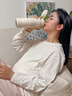 恩尼諾（aneno）吸管保溫杯孕婦水杯大容量帶吸管孕產(chǎn)直飲吸管杯糖耐水杯兒童成人 蜜瓜綠 600ml 曬單實(shí)拍圖