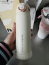 XKJ日本品質(zhì)孕婦吸管杯躺著喝水保溫杯產(chǎn)婦專用杯子成人月子帶重力球 文藝白500ML 曬單實拍圖