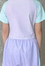 李寧（LI-NING）兒童泳衣女童拼色短袖連體平角游泳衣保守休閑款泳裝0052紫藍(lán)170 曬單實(shí)拍圖