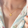 周六福足金999四葉草黃金項鏈女吊墜計價(jià)A0611665 約3.55g 40+5cm 曬單實(shí)拍圖