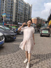 婧麒（JOYNCLEON）孕婦裝夏裝短袖翻領(lǐng)襯衫連衣裙時(shí)尚小清新簡(jiǎn)約休閑裙子孕婦中長(cháng)裙 粉色連衣裙（柔軟寬松） M 曬單實(shí)拍圖