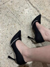 AIZUNSHI高跟鞋細跟女鞋2025新款白色氣質(zhì)尖頭小眾感職業(yè)工作高跟鞋伴娘鞋 黑色9cm 37 (235mm) 曬單實(shí)拍圖