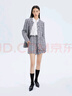 LILY【商場同款】春新款女裝時尚復古顯瘦高腰闊腿褲休閑短褲 412藏藍 M 曬單實拍圖