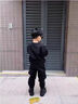 班納班納男童套裝2025新款春秋款中大童秋季衛(wèi)衣寬松百搭男孩上衣兒童衣服 N涂鴉中國黑+N涂鴉中國K黑 140 曬單實(shí)拍圖