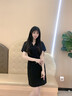 梅迪林職業(yè)裝短袖連衣裙酒店工作服前臺(tái)接待售樓部置業(yè)顧問(wèn)美容院珠寶女 藏藍(lán)色【五分袖】送藍(lán)色腰帶 S (95斤內(nèi)) 曬單實(shí)拍圖
