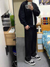 卡圖弛cleanfit冰絲垂感褲子夏季男百搭寬松直筒長(zhǎng)褲高級(jí)感闊腿休閑褲子 黑色 XL 曬單實(shí)拍圖