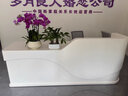 美容院吧臺(tái)收銀臺(tái)美發(fā)店烤漆前臺(tái)服裝店口腔診所牙科醫(yī)美接待臺(tái) 橙色+白色 380x60x100cm 曬單實(shí)拍圖