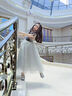 乖奇奇（ALERTCHYCHY）兒童禮服公主裙花童婚紗小女孩生日主持人高端女童鋼琴演出服大童 灰色長(zhǎng)款無(wú)袖01-C2 130cm(130cm) 曬單實(shí)拍圖