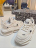 莎萊茜（SALAXI）2025秋冬新款情侶氣墊百搭休閑鞋真皮老爹鞋厚底增高運動(dòng)男女鞋子 白色 40 【男款】 曬單實(shí)拍圖