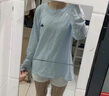 FOX.G潮流條紋t恤女夏季新款2025衣服女裝純欲風上衣長袖薄款寬松罩衫 藍色條紋長袖刺繡罩衫 L 【建議100-120斤左右】 曬單實拍圖