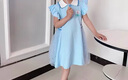 G.DUCKKIDS小黃鴨愛莎公主裙女童夏裝連衣裙2025新款女寶寶Polo夏季艾莎裙子 藍(lán)色送皇冠+魔法棒 120 (建議105-115cm 4-5.2周歲) 曬單實(shí)拍圖