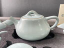 石茗堂天青汝窯功夫蓋碗茶壺茶具整套冰裂紋茶器客廳家用現代輕奢禮盒裝 西施壺19頭套組-天青 曬單實(shí)拍圖