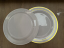 寶馳一次性盤(pán)子航空水晶硬質(zhì)塑料餐具加厚透明水果戶(hù)外牛排餐盤(pán) 金色邊直徑25cm大號圓盤(pán)20個(gè) 曬單實(shí)拍圖