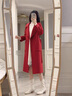 皮爾卡丹（pierre cardin）雙面羊絨大衣女中長(cháng)款高端2025年秋冬新款過(guò)膝赫本風(fēng)羊毛毛呢大衣 磚紅純羊毛 XS 80-95斤 曬單實(shí)拍圖