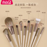 魅絲蔻（MSQ）10支摩卡動物毛化妝刷套裝散粉刷腮紅刷修容鼻影刷眼影刷美妝工具 曬單實(shí)拍圖