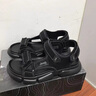 Jeep吉普涼鞋男2025夏季透氣真牛皮運動(dòng)沙灘鞋男外穿防滑軟底涼拖鞋男 黑色(皮鞋碼) 41 (255mm) 曬單實(shí)拍圖