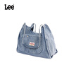 Lee牛仔單肩包女2026新款大容量托特包女士野餐包學(xué)生通勤挎包背包 淺藍色 曬單實(shí)拍圖