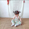Auro Mesa女童連衣裙新款夏季娃娃領(lǐng)草莓印花裙子純棉無(wú)袖背心裙洋氣公主裙 綠色 100 曬單實(shí)拍圖
