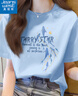真維斯（JEANSWEST）100%全棉短袖女款夏季2025新款寬松小個子韓版t恤女裝落肩半袖衫 天藍 星河月夜_Z L 曬單實拍圖
