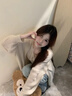 莜仙格韓系設(shè)計感毛衣兩件套秋冬新款蕾絲邊V領(lǐng)寬松時尚針織開衫套裝女 杏色【領(lǐng)有蕾絲邊】兩件套 L 建議 110-120斤 曬單實拍圖